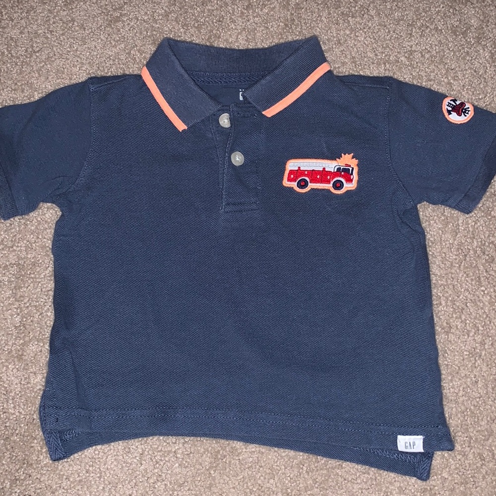 Baby Gap 12-18mo fire truck polo